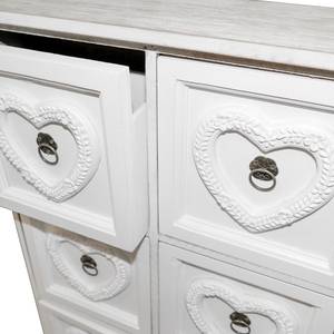 Commode Navutu III Partiellement en paulownia massif - Blanc / Beige ancien