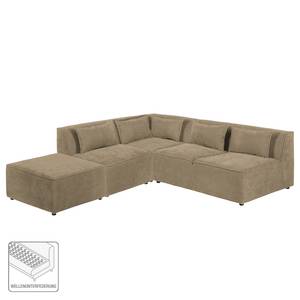 Modul-Ecksofa Pilmore I Microvelours Sandgrau