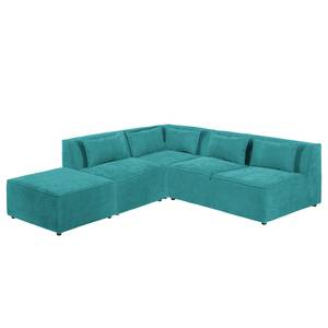 Canapé d'angle modulable Pilmore I Microvelours - Turquoise