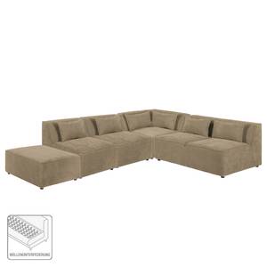 Modul-Ecksofa Pilmore II Microvelours Sandgrau