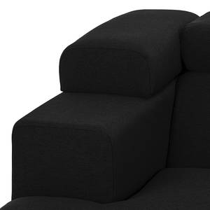 Modulaire longchair Hillier geweven stof - Zwart - Armleuning vooraanzicht links