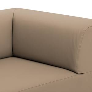 Chaise longue Seed echt leer - Echt leer Gad: Taupe - Armleuning vooraanzicht rechts