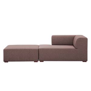 Chaise longue Seed geweven stof - Geweven stof Milan: Grijs-Marron - Armleuning vooraanzicht rechts