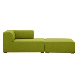 Chaise longue Seed geweven stof - Stof Ramira: Limegroen - Armleuning vooraanzicht links