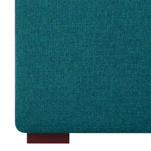 Chaise longue Seed geweven stof - Stof Ramira: Turquoise - Armleuning vooraanzicht rechts