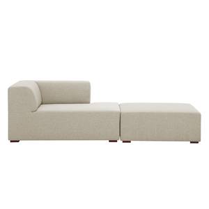 Chaise longue Seed geweven stof - Stof Selva: Beige - Armleuning vooraanzicht links