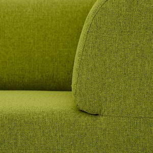 Hoekbank Seed III geweven stof - chaise longue vooraanzicht links - Stof Ramira: Limegroen