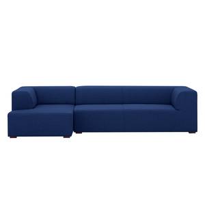 Hoekbank Seed IV geweven stof - Stof Ramira: Blauw - Longchair vooraanzicht links