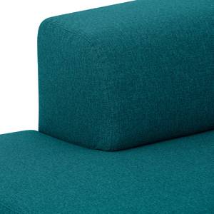 Hoekbank Seed VI geweven stof - Stof Ramira: Turquoise - Longchair vooraanzicht rechts