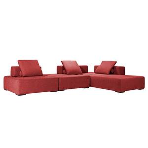 Modulares Sofa Roxbury III Webstoff Stoff Kiara: Rot - 300 x 64 cm