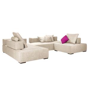 Modulares Sofa Roxbury IV Webstoff Stoff Kiara: Beige-Grau I - 300 x 64 cm