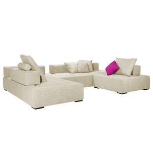 Modulares Sofa Roxbury IV Webstoff Stoff Naya: Hellbeige - 330 x 64 cm