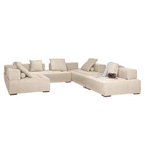 Modulares Sofa Roxbury V Webstoff Stoff Kiara: Beige-Grau I - Breite: 330 cm