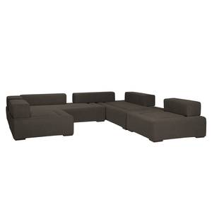 Modulares Sofa Roxbury V Webstoff Stoff Kiara: Grau-Braun - Breite: 300 cm