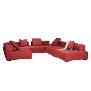 Modulares Sofa Roxbury V Webstoff Stoff Kiara: Rot - Breite: 300 cm
