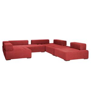 Modulares Sofa Roxbury V Webstoff Stoff Kiara: Rot - Breite: 300 cm