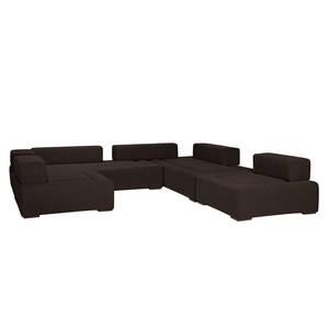 Modulares Sofa Roxbury V Webstoff Stoff Kiara: Schwarz-Braun - Breite: 300 cm