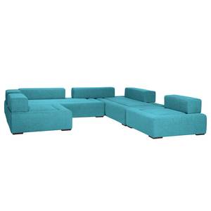 Modulares Sofa Roxbury V Webstoff Stoff Naya: Türkis - Breite: 330 cm