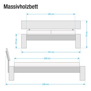 Massief houten bed Morton massief moeraseikenhout - 160 x 200cm