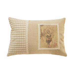 Coussin avec motif Romantic II Gris - Textile - 45 x 30 cm