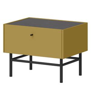 Table de chevet II Monteo Jaune - Bois manufacturé - 55 x 42 x 42 cm