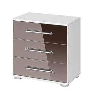 Comodino Quadra II Bianco alpino/Grigio lava lucido