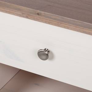 Table de chevet Lyngby Pin massif - Blanc / Gris minéral