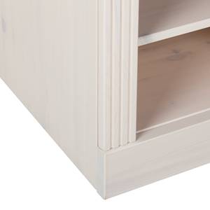 Comodino Lyngby Legno massello di pino - Bianco / Grigio pietra