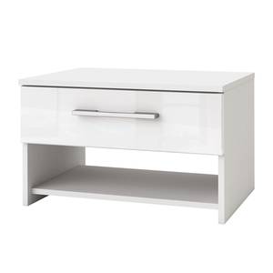 Table de chevet Argy Blanc perle / Blanc brillant