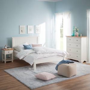 Bed Cassis deels massief acaciahout - wit - 140 x 200cm