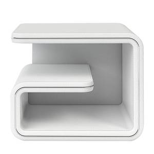 Table de chevet Nima Imitation cuir - Blanc