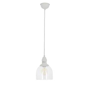 Suspension Mumbai Verre / Acier - 1 ampoule - Blanc