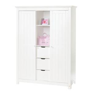 Kinderkamerset Nina 1- (3-delig, bed, commode met deuren en 2-deurige kledingkast met middenstuk