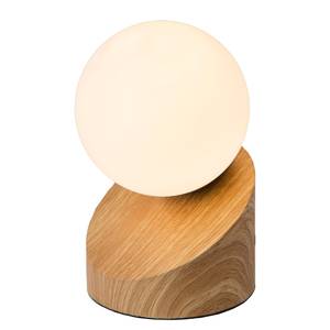 Lampe Alisa Verre / Fer - 1 ampoule - Imitation chêne