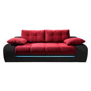 Schlafsofa Rainbowlight (mit LED-Beleuchtung) - Kunstleder/Strukturstoff - Schwarz / Rot