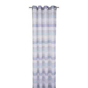 Rideau à illets T-Simple Stripes Tissu - Blanc / Gris clair