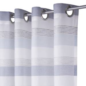 Ösenschal T-Simple Stripes Webstoff - Weiß / Hellgrau