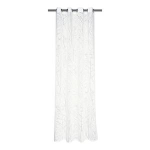 Ösenvorhang Twig Natur Weiß - Textil - 140 x 245 cm