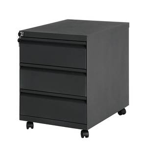 Office Rollcontainer 3 Schubladen, abschließbar - Metall, schwarz