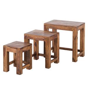 Set di 3 tavolini OHIO Legno massello di Sheesham Cerato