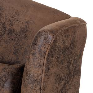 Oorfauteuil Naru bruine antiek leren look