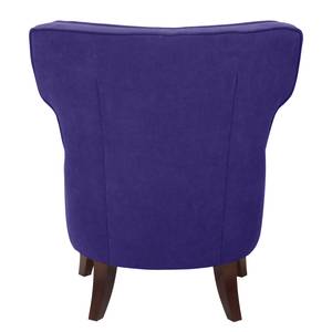 Fauteuil à oreilles Audrey Button Tissu Tissu Vaire Violet-Orange