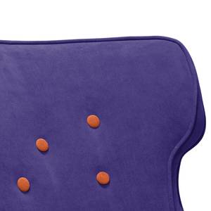 Fauteuil à oreilles Audrey Button Tissu Tissu Vaire Violet-Orange