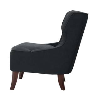 Oorfauteuil Audrey geweven stof Stof Vaire: Antraciet