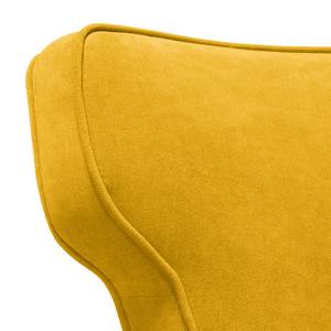 Fauteuil à oreilles Audrey Tissu Tissu Vaire : Jaune moutarde