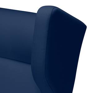 Oorfauteuil Bucoli geweven stof structuurstof - Donkerblauw - Met hocker