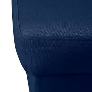 Oorfauteuil Bucoli geweven stof structuurstof - Donkerblauw - Met hocker