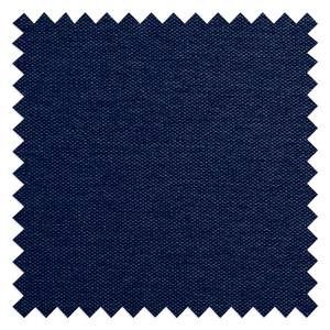 Fauteuil à oreilles Bucoli Tissu structuré - Bleu foncé - Avec repose-pieds