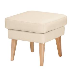 Oorfauteuil Bucoli geweven stof structuurstof - Ecrú - Met hocker