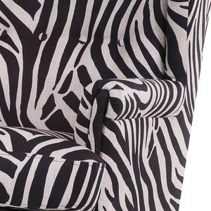 Oorfauteuil Chaville geweven stof met zebra motief